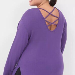 NWT LIVI French Terry Back-Detail Tunic Purple Size 18-20